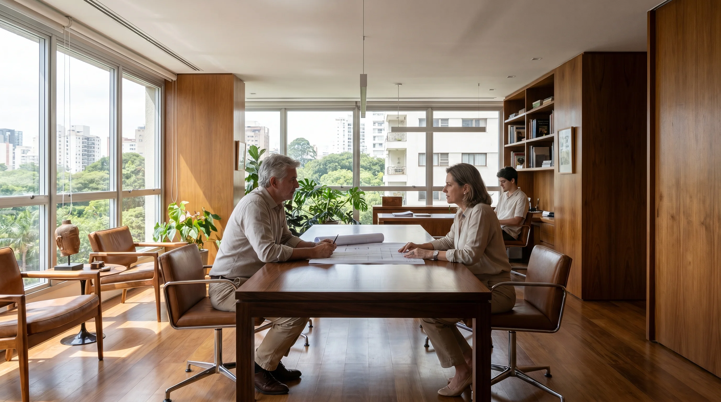 Reunião em ambiente institucional